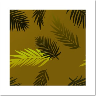 Gold Palm Leaves Posters and Art